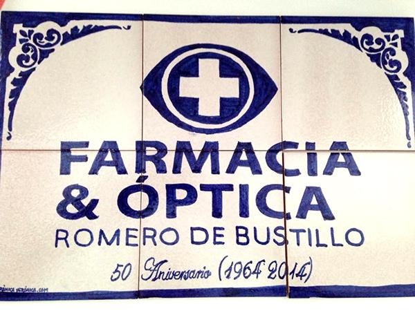 Farmacia & Óptica Romero de Bustillo grabado